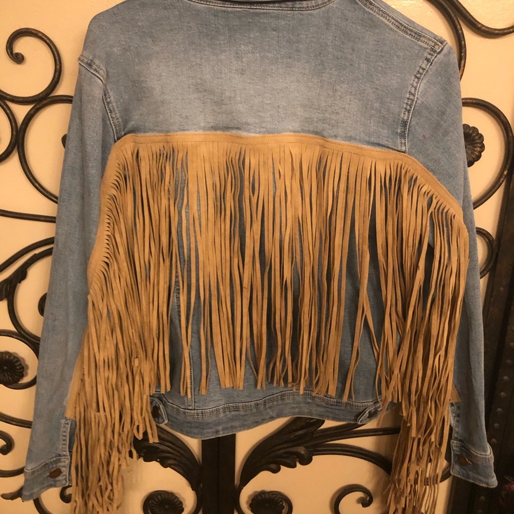 Judy blue Fringe denim jacket.. Brand new